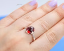 - Red Garnet Ring Handcrafted in Sterling Silver, One of a Kind