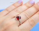 - Red Garnet Ring Handcrafted in Sterling Silver, One of a Kind