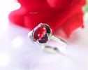 - Red Garnet Ring Handcrafted in Sterling Silver, One of a Kind
