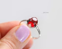 - Red Garnet Ring Handcrafted in Sterling Silver, One of a Kind