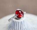 - Red Garnet Ring Handcrafted in Sterling Silver, One of a Kind