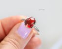 - Red Garnet Ring Handcrafted in Sterling Silver, One of a Kind