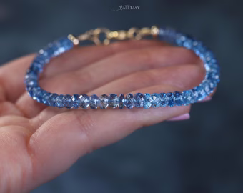 - Santa Maria Aquamarine Bracelet, Aquamarine Beaded Bracelet in Gold Filled