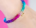 - Solid Gold 14K Multi Gemstone Bracelet with XO Charm