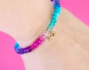 - Solid Gold 14K Multi Gemstone Bracelet with XO Charm