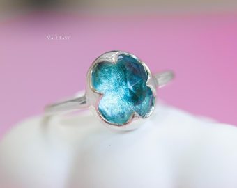 - London Blue Topaz Ring in Sterling Silver, Alternative Engagement Ring