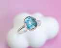 - London Blue Topaz Ring in Sterling Silver, Alternative Engagement Ring