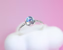 - Rainbow Moonstone Ring in Sterling Silver, Blue Color Changing Gemstone Stacking Ring