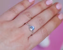 - Rainbow Moonstone Ring in Sterling Silver, Blue Color Changing Gemstone Stacking Ring
