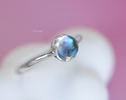 - Rainbow Moonstone Ring in Sterling Silver, Blue Color Changing Gemstone Stacking Ring