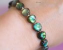 - Solid Gold 14K Labradorite Bracelet, Multi Colored Flash Labradorite Beaded Bracelet