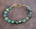 - Solid Gold 14K Labradorite Bracelet, Multi Colored Flash Labradorite Beaded Bracelet