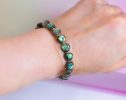 - Solid Gold 14K Labradorite Bracelet, Multi Colored Flash Labradorite Beaded Bracelet