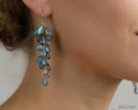 - Blue Labradorite Earrings, Drop Cluster Gemstone Earrings in Gold Filled
