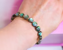 - Solid Gold 14K Labradorite Bracelet, Multi Colored Flash Labradorite Beaded Bracelet