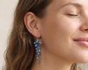 - Blue Labradorite Earrings, Drop Cluster Gemstone Earrings in Gold Filled