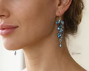 - Blue Labradorite Earrings, Drop Cluster Gemstone Earrings in Gold Filled