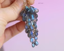 - Blue Labradorite Earrings, Drop Cluster Gemstone Earrings in Gold Filled