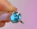 London Blue Topaz Ring in Sterling Silver, Alternative Engagement Ring