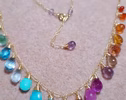 Multi Gemstone Necklace, Precious Drop Necklace, Pastel Candy Necklace