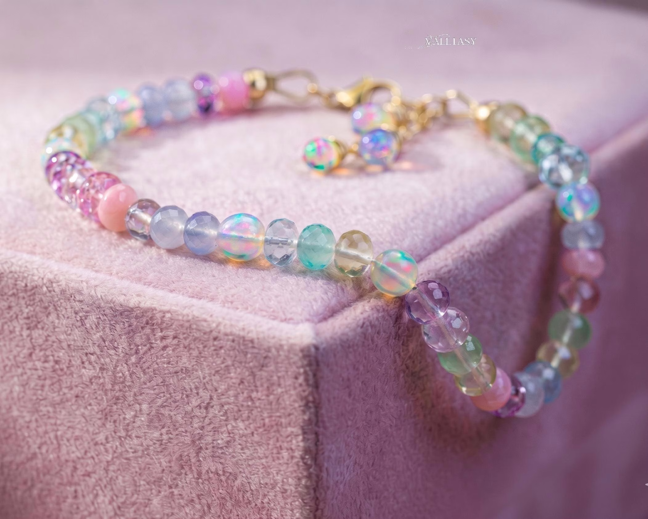 Pastel Gemstone Bracelet with Ethiopian Opals