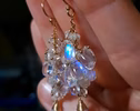 - Rainbow Moonstone Earrings, Luxury Cascade Earrings