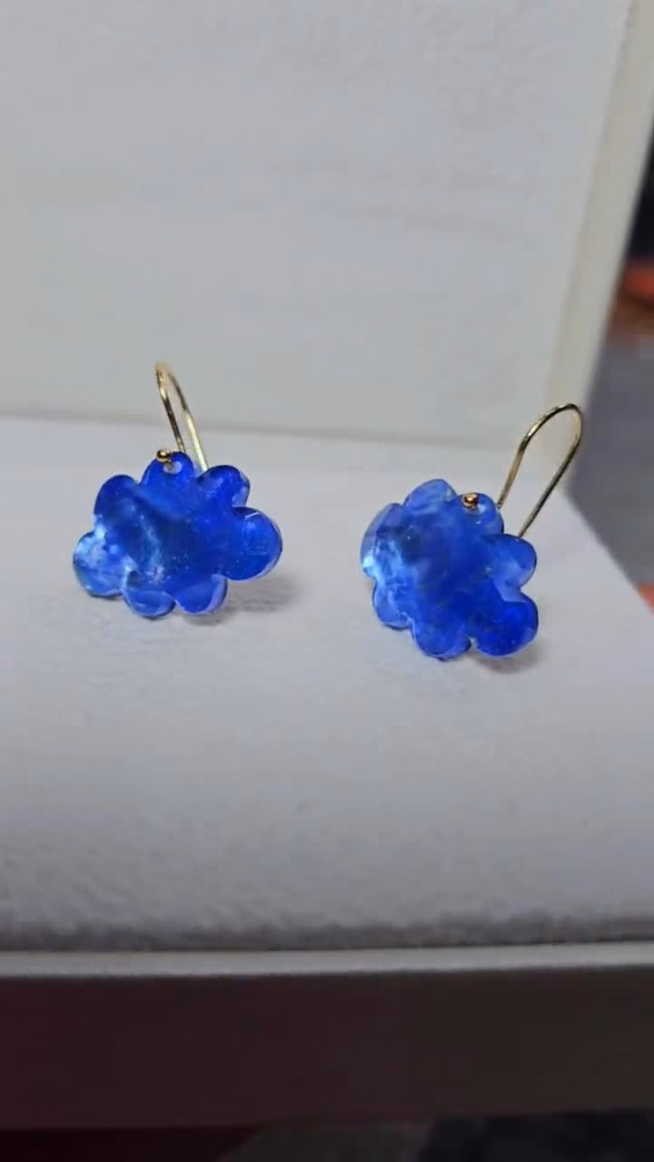 - Solid Gold 14K Cloud Earrings, Unique Earrings Design