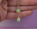Solid Gold 14K Ethiopian Opal Charm Pendant with a Lobster Claw, One of a Kind