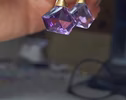 - Solid Gold 14K Fancy Shaped Pink Amethyst Earrings