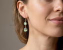 - Solid Gold 14K Labradorite Earrings with Multi Colored Flash
