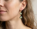 - Solid Gold 14K Labradorite Earrings with Multi Colored Flash