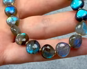 - Solid Gold 14K Labradorite Necklace, Bold Blue Labradorite Beaded Necklace