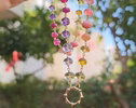 - Solid Gold 14K Multi Gemstone Necklace Wire Wrapped in Gold, Gemmy Necklace