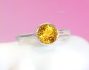 - Vibrant Yellow Citrine Ring in Sterling Silver