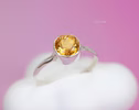- Vibrant Yellow Citrine Ring in Sterling Silver