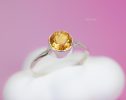 - Vibrant Yellow Citrine Ring in Sterling Silver