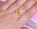- Vibrant Yellow Citrine Ring in Sterling Silver