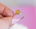 - Vibrant Yellow Citrine Ring in Sterling Silver