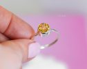 - Vibrant Yellow Citrine Ring in Sterling Silver