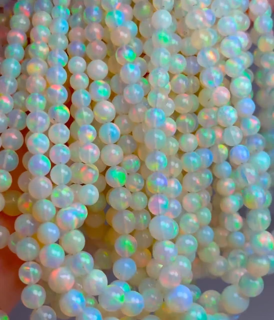 - Dainty Ethiopian Opal Sphere Bracelet in Gold Filled