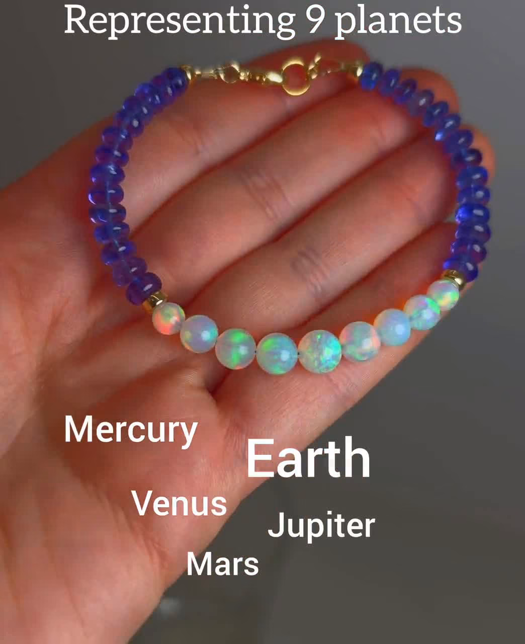 - Ethiopian Opal Sphere Bracelet with Periwinkle Tanzanite