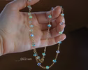 - Solid Gold 14K Ethiopian Opal and Rainbow Moonstone Gemstone Necklace, Gemmy Necklace
