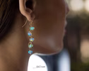- Solid Gold 14K Ethiopian Opal Dangle Earrings, Ethiopian Opal Earrings in 14K Gold