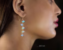 - Solid Gold 14K Ethiopian Opal Dangle Earrings, Ethiopian Opal Earrings in 14K Gold