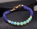 - Ethiopian Opal Sphere Bracelet with Periwinkle Tanzanite