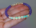 - Ethiopian Opal Sphere Bracelet with Periwinkle Tanzanite