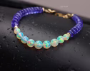 - Ethiopian Opal Sphere Bracelet with Periwinkle Tanzanite