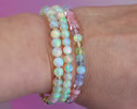 - Dainty Ethiopian Opal Sphere Bracelet in Gold Filled