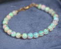 - Large Ethiopian Opal Sphere Bracelet in Gold Filled