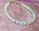 - Large Ethiopian Opal Sphere Bracelet in Gold Filled
